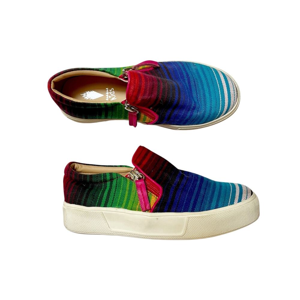 Volatile Kids Dajon Serape Rainbow Stripe Sneakers Size 1